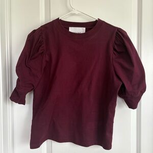Frame Denim Short Sleeve Top - Burgundy